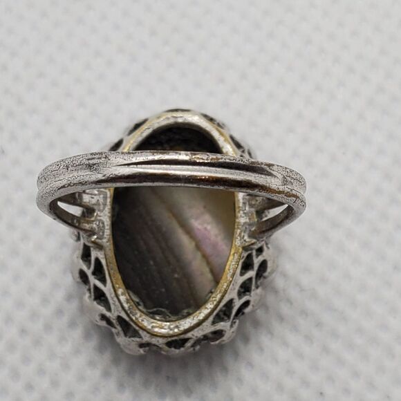 Vintage Abalone Shell Ring - Picture 5 of 7